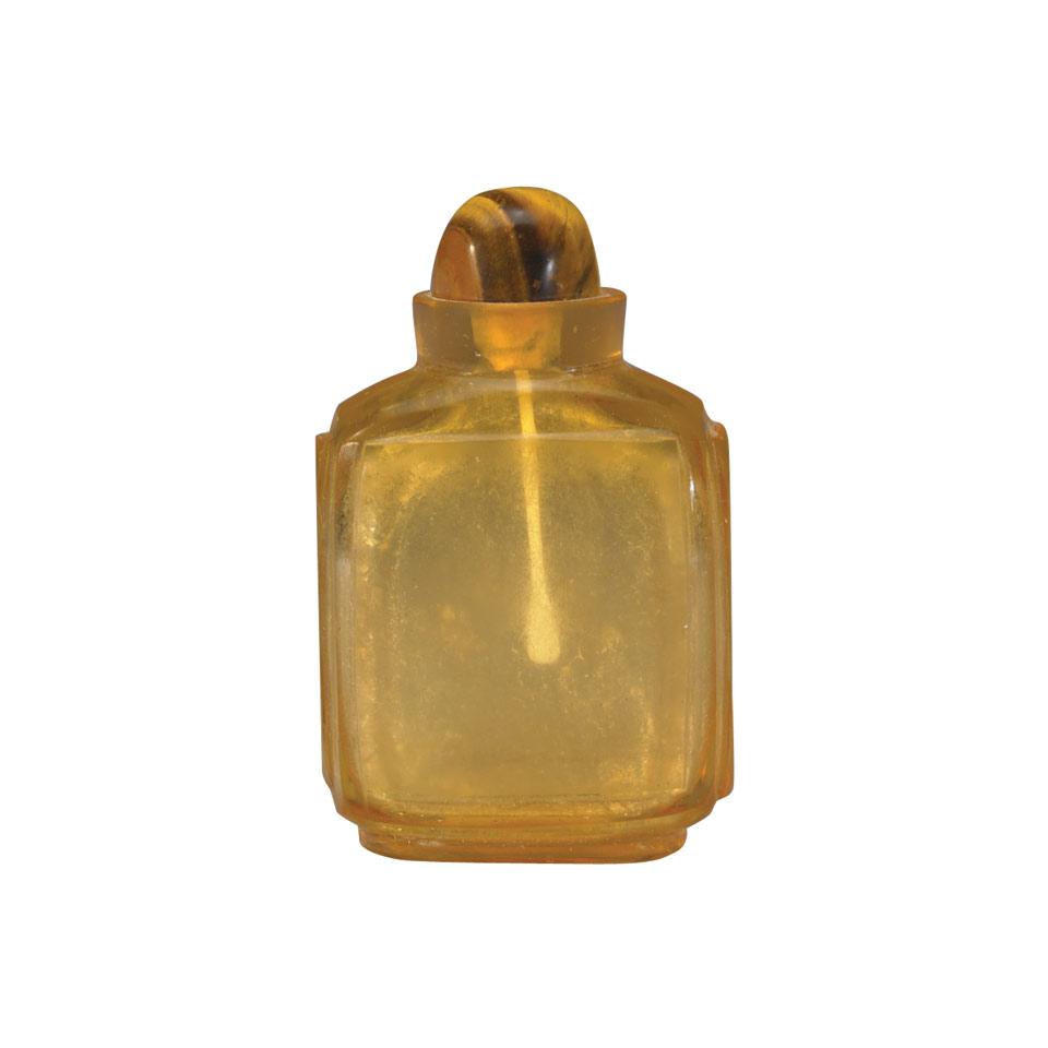 Yellow Quartz Snuff Bottle, 19th Century