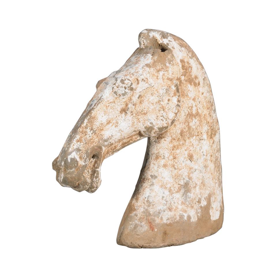 Pottery Horse Head, Han Dynasty, Han Dynasty (206 BC-AD220) 