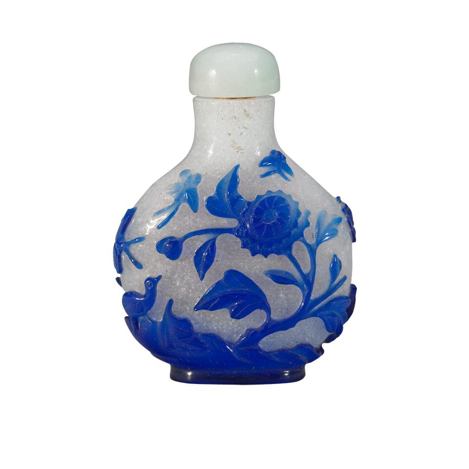 Blue Overlay Peking Glass Snuff Bottle, 18th/19th Century