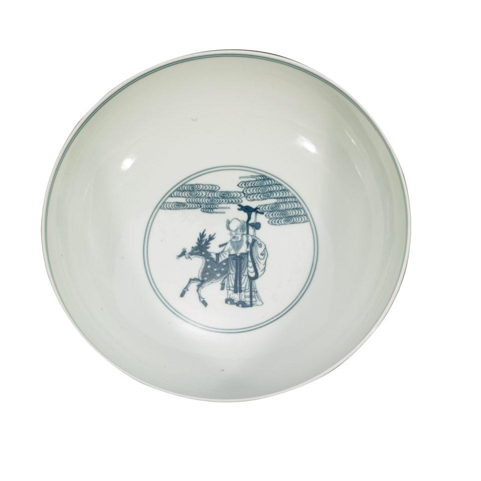 Blue and White ‘Immortals’ Bowl, Qing Dynasty, Daoguang Mark and Period (1821-1850)