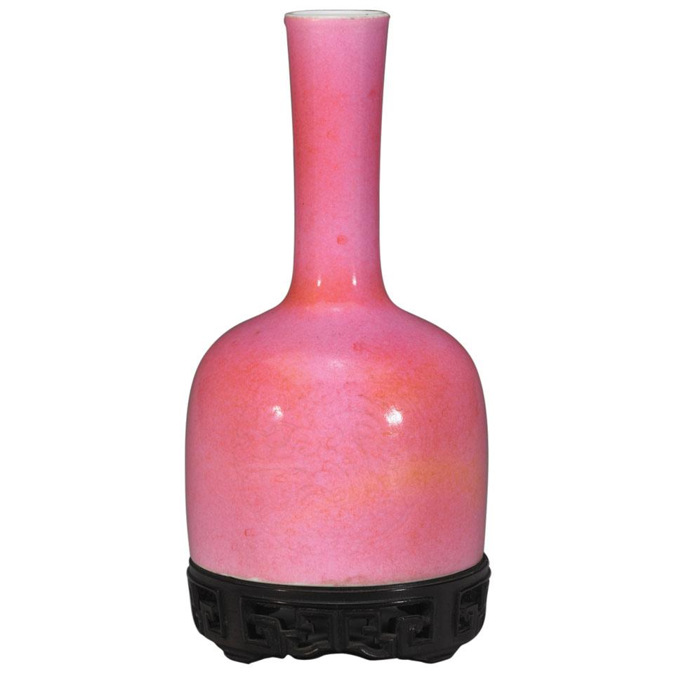 Pink Ground Mallet Vase, Kangxi Mark, Republican Period