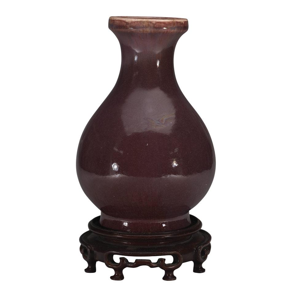 Flambé Glazed Pear-Shaped Vase, Qing Dynasty, 19th Century