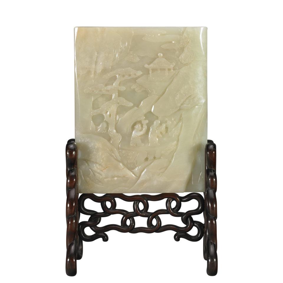 White Jade Table Screen, Qing Dynasty, 18th Century