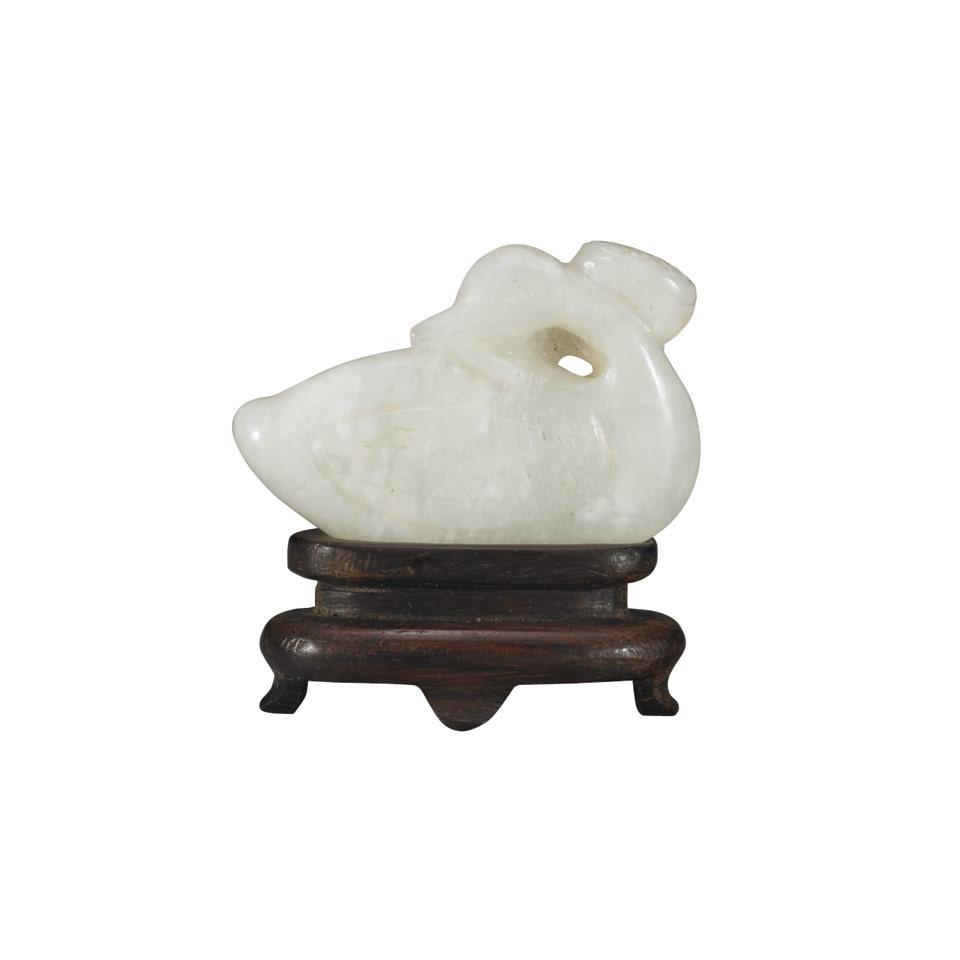 White Jade Goose and Lotus Group, Qing Dynasty, 19th Century