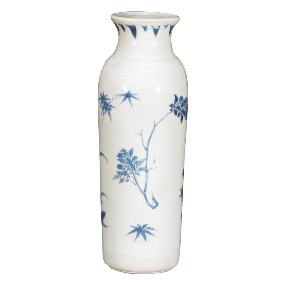 Blue and White Sleeve Vase, Transitional Period, 16th/17th Century