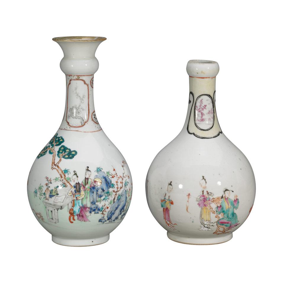 Pair of Export Famille Rose Guglets, Qing Dynasty, 18th Century