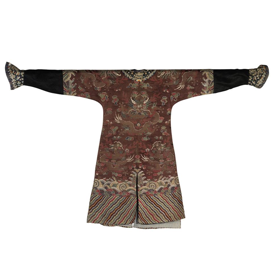 Silk Embroided Dragon Robe for a Prince, Qing Dynasty, Mid-19th Century