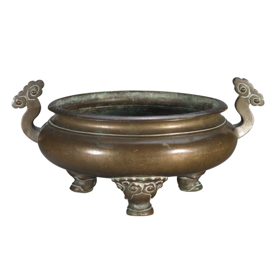 Bronze Tripod Censer, Ding, 18th/19th Century