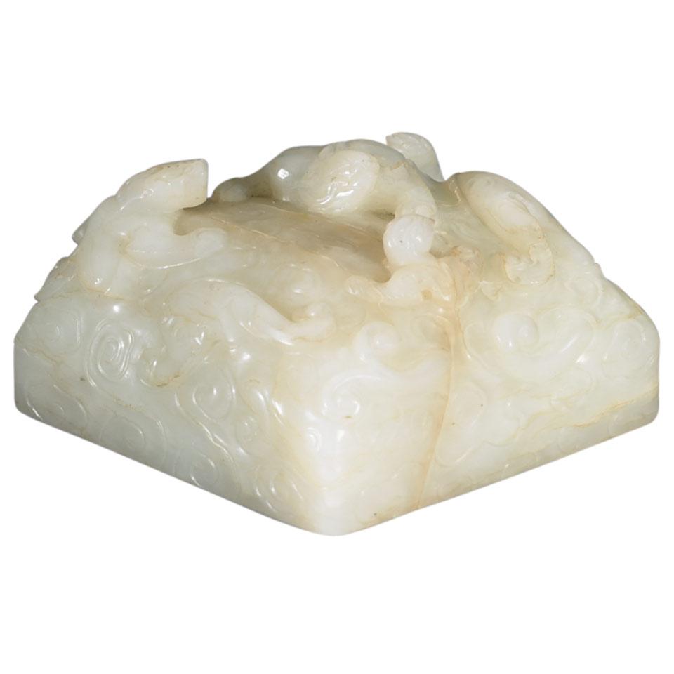 White Jade Paperweight, Qing Dynasty, 18th Century