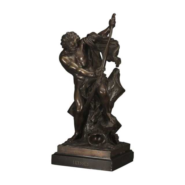 Pair of French Bronze Figures of Ulysses Stringing His Bow and Milo of Croton Rending an Oak Tree, 19th century