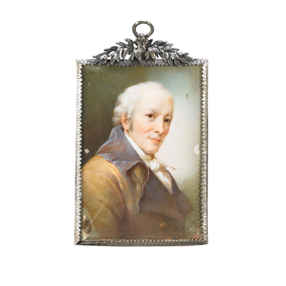 Portrait Miniature on Ivory of a Gentleman, c.1790