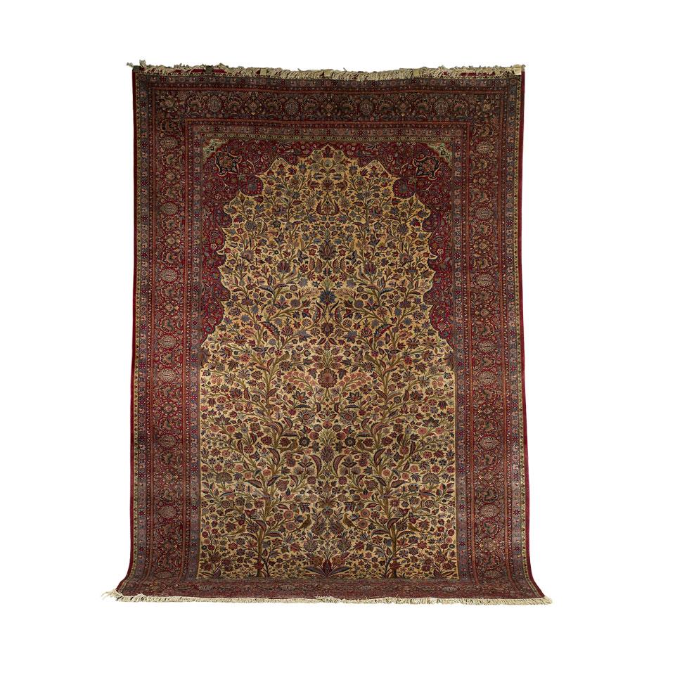 Kashan Silk Prayer Carpet