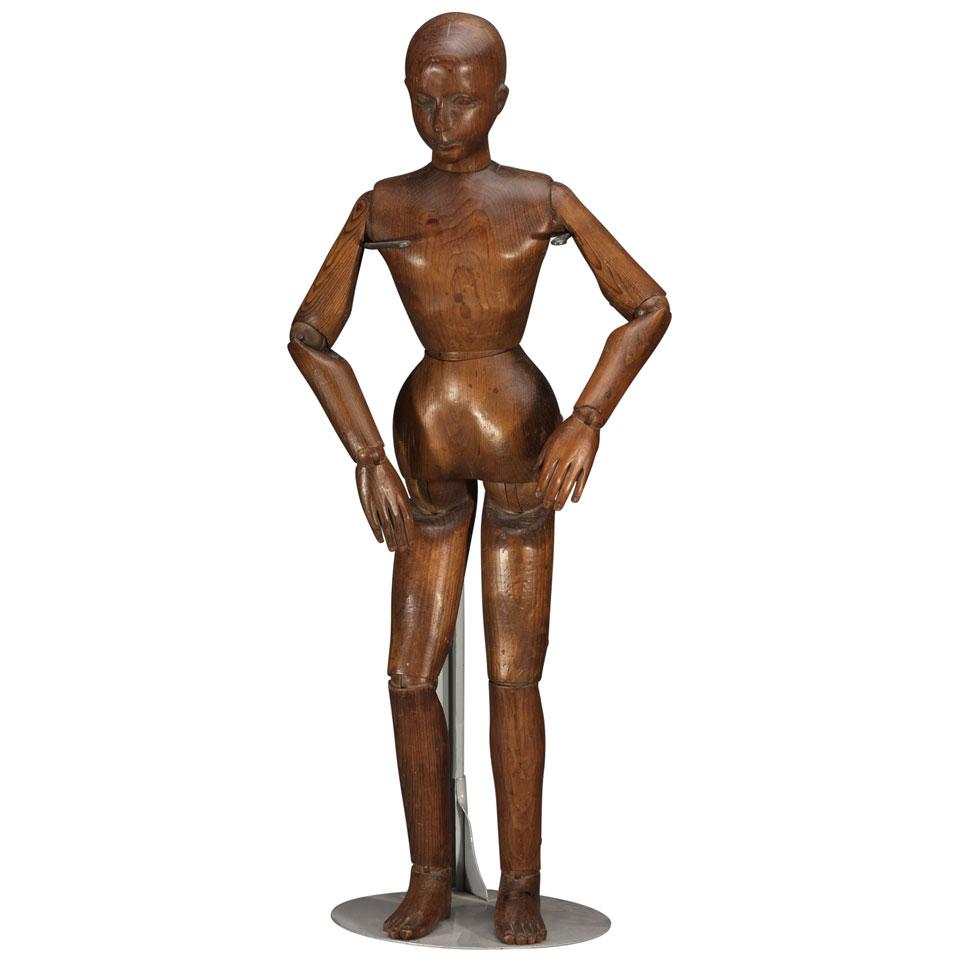 French Carved Pine Artist’s Mannequin, mid 19th century