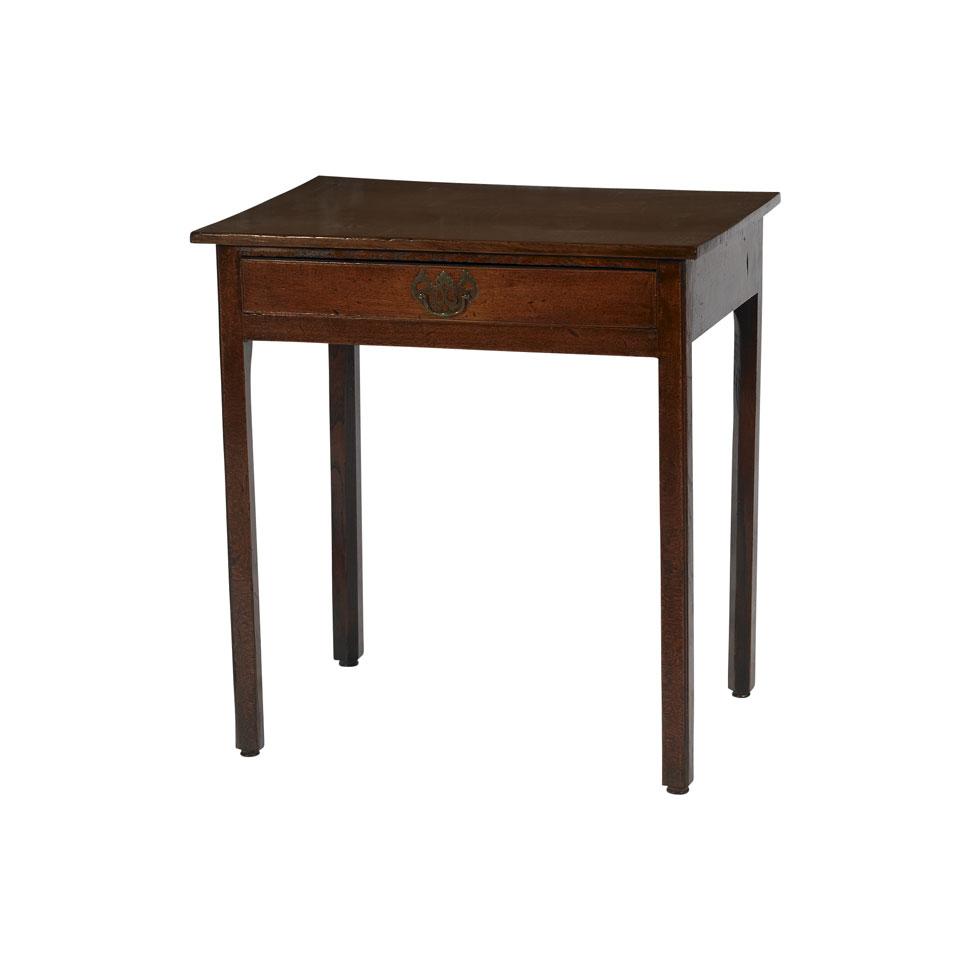 George III Oak Single Drawer Side Table