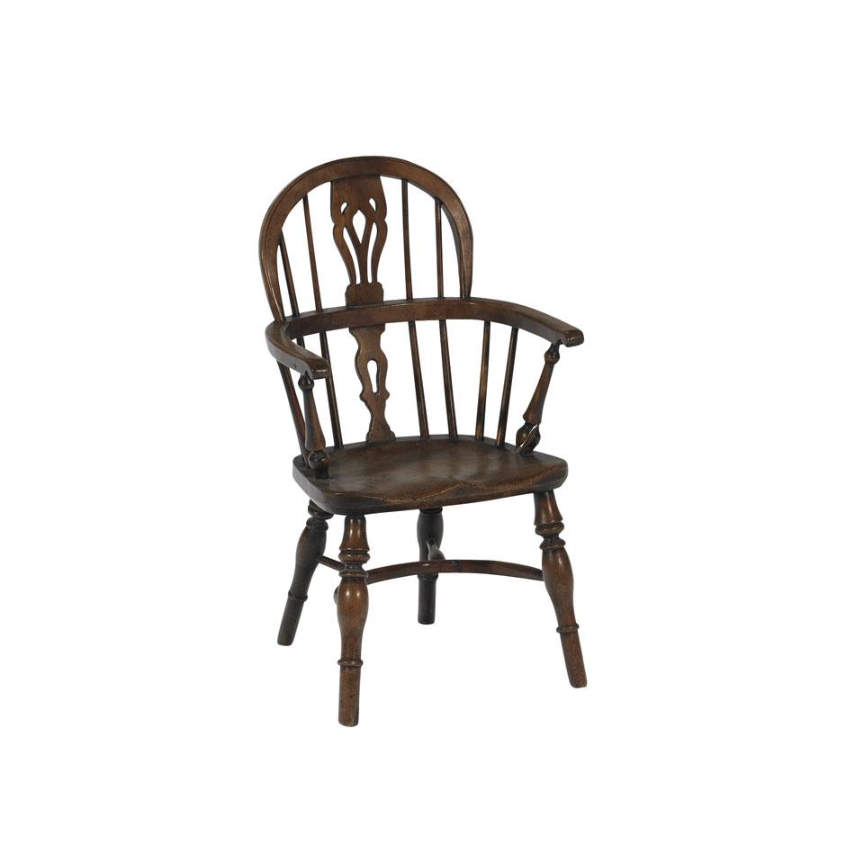 Elm and Yew Wood Child’s Windsor Armchair