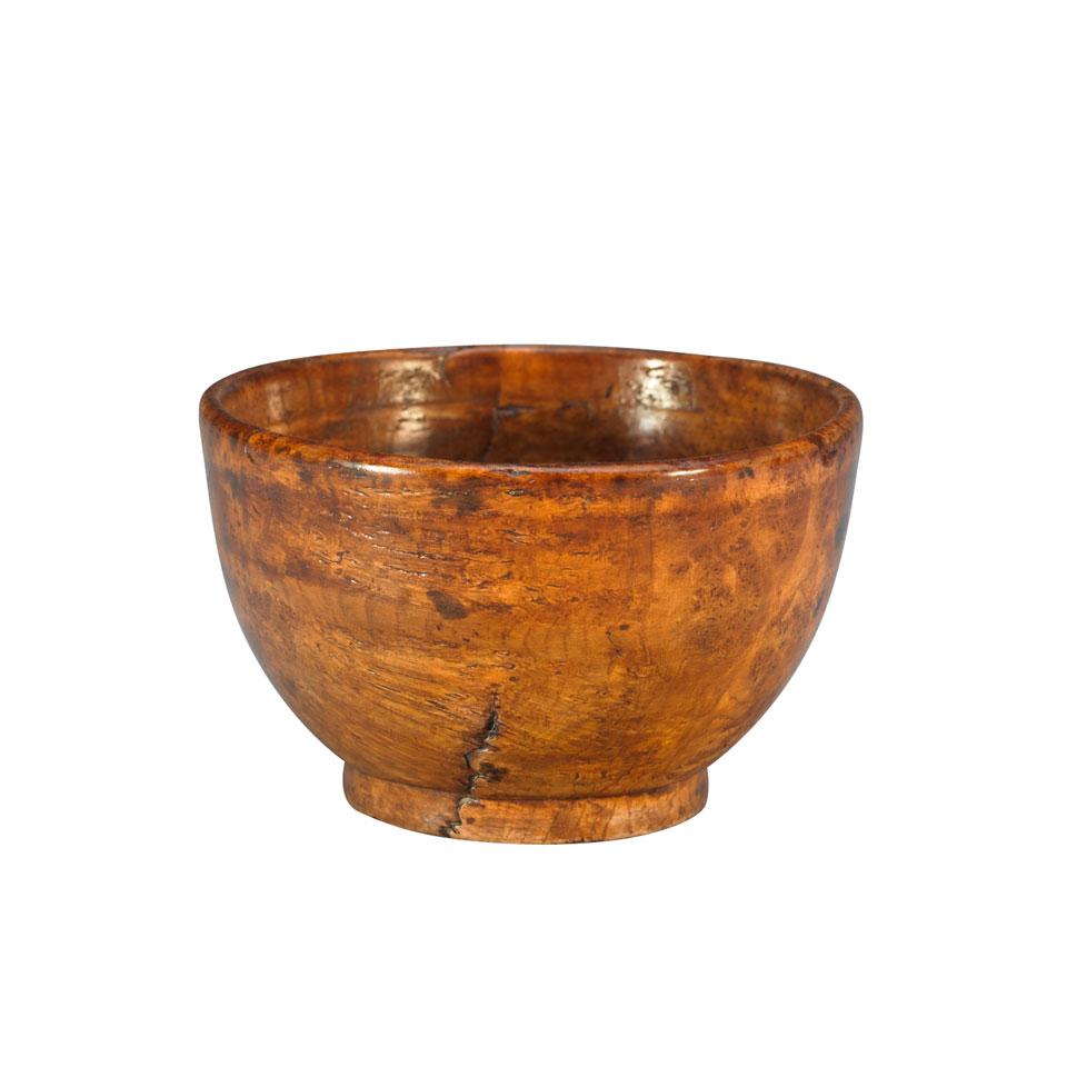 English Burl Walnut Bowl, c.1800