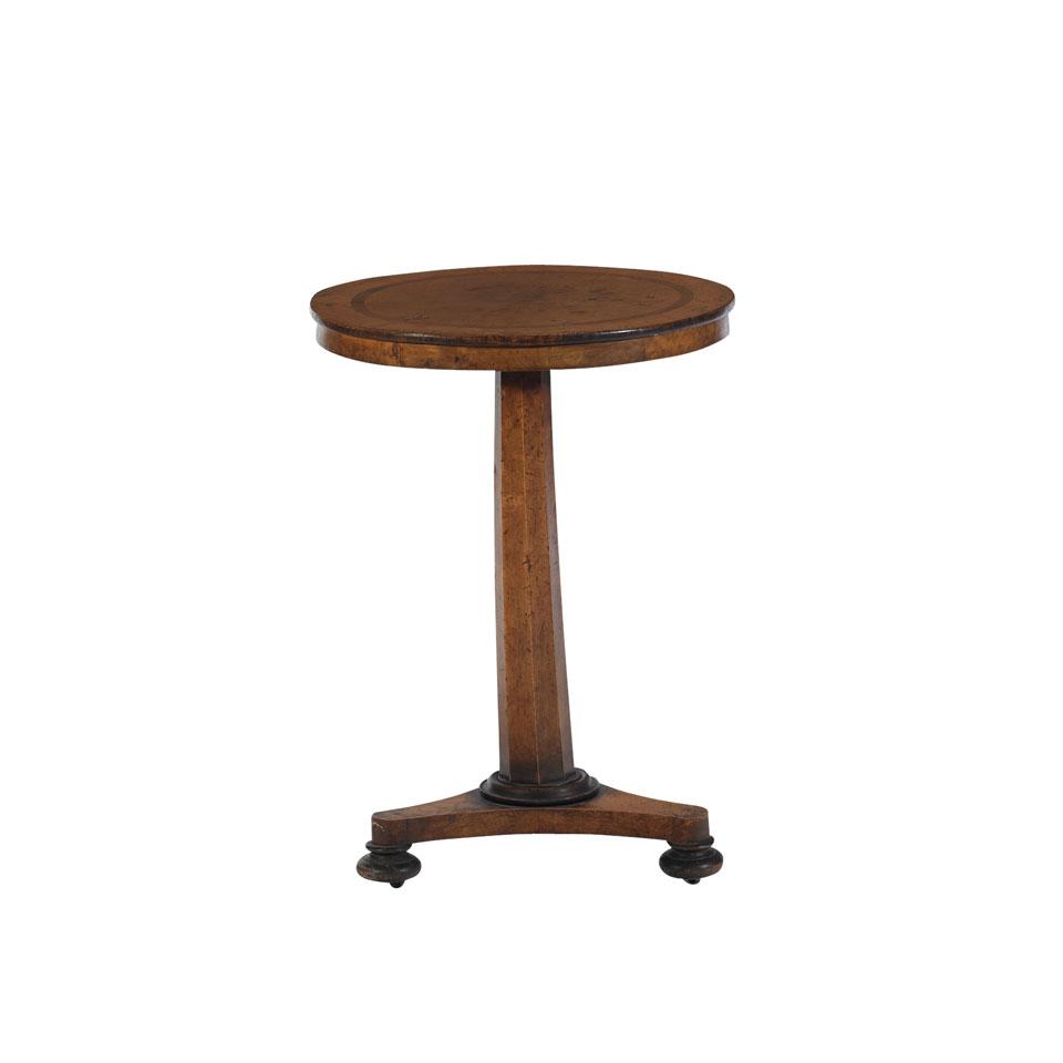 Late Georgian Burl Elm Pedestal Table