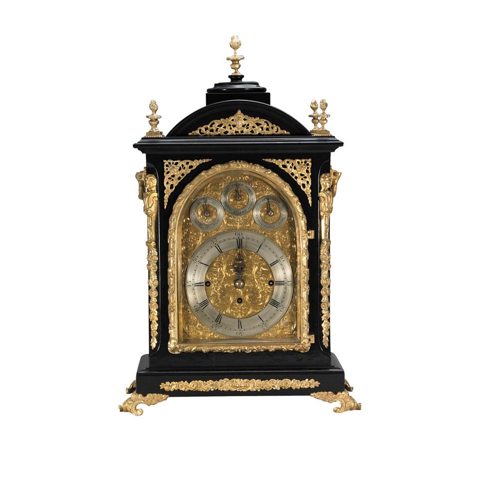 George III Style Ormolu Mounted Ebonized Bracket Clock, late 19th century