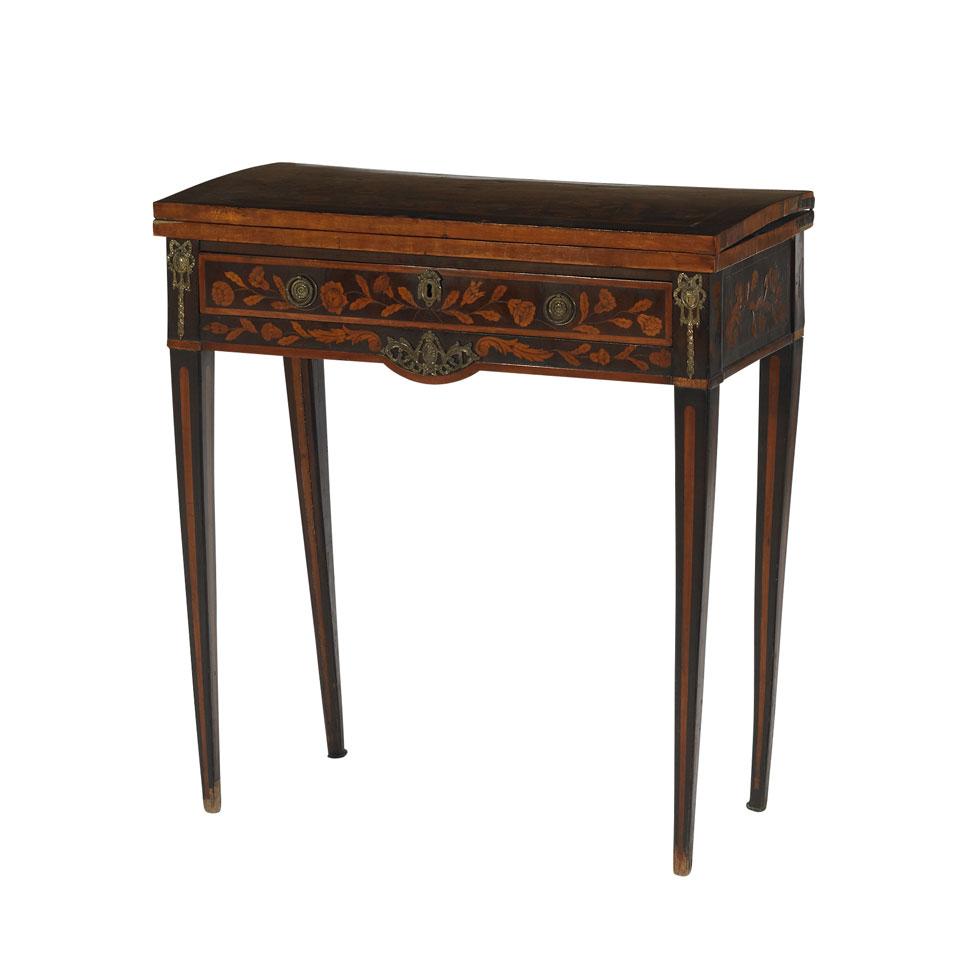 Dutch Marquetry Inlaid Fold-Over Games Table
