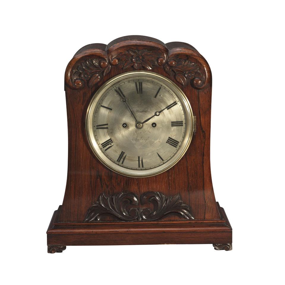 Scottish William IV Rosewood Bracket Clock, U. Winter, Edinburgh, c.1830