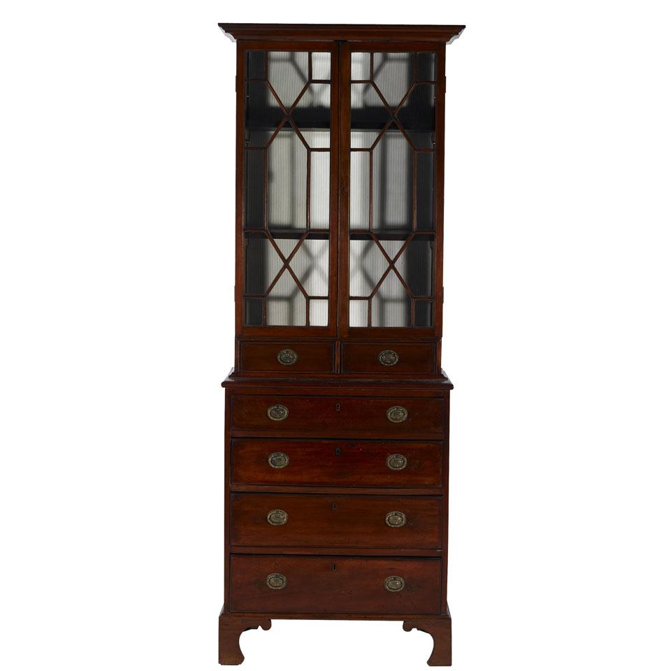 George III Mahogany Bookcase on Chest