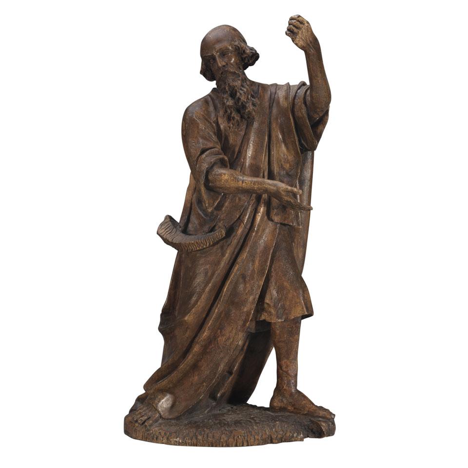 Continental Carved Figure of Moses, early 19th century