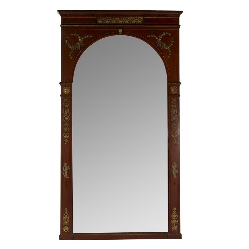 Large French Empire Style Ormolu Mounted Mahogany Mirror, 19th/20th century