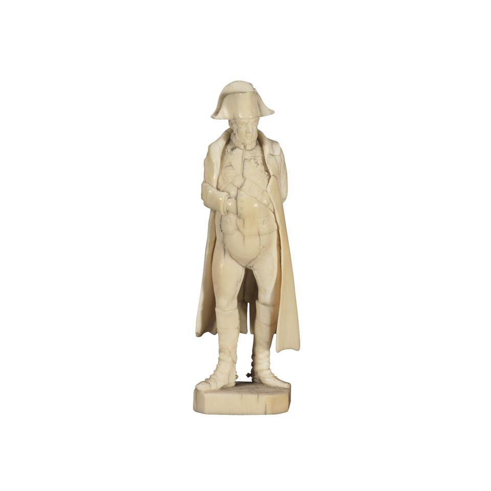 Dieppe Carved Ivory Figure of Napoleon, 19th century