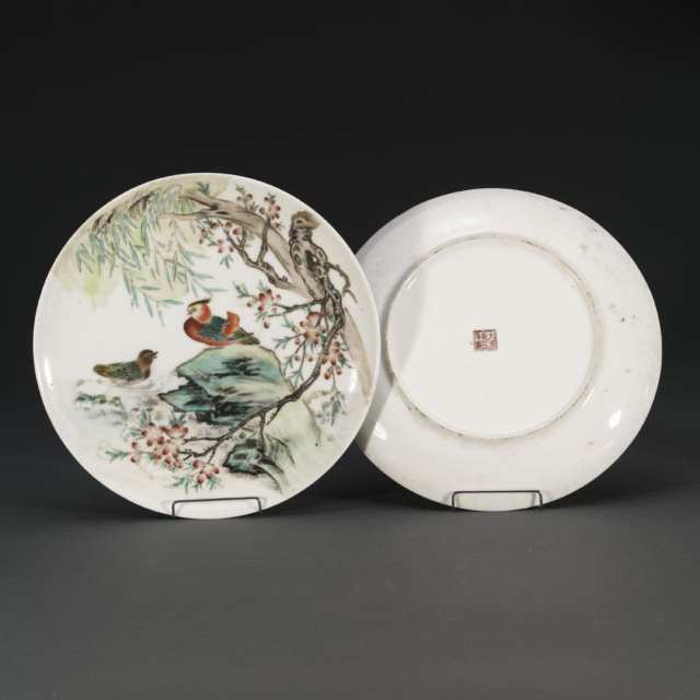 Pair of ‘Mandarin Duck’ Plates