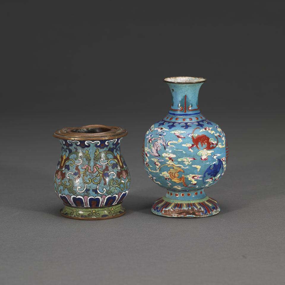Two Cloisonné Enamel Items, Qing Dynasty, 18th/19th Century