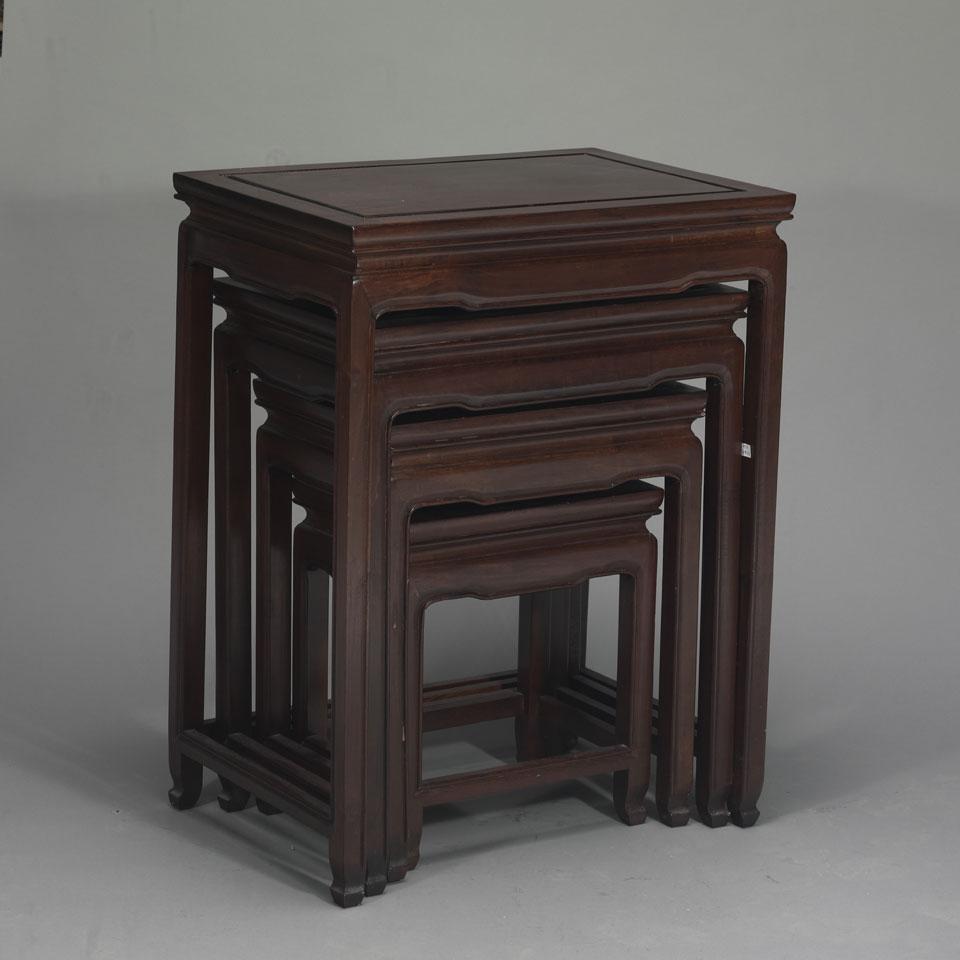 Four Wood Nesting Tables