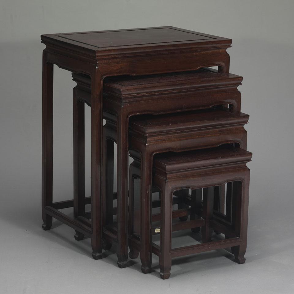 Four Wood Nesting Tables