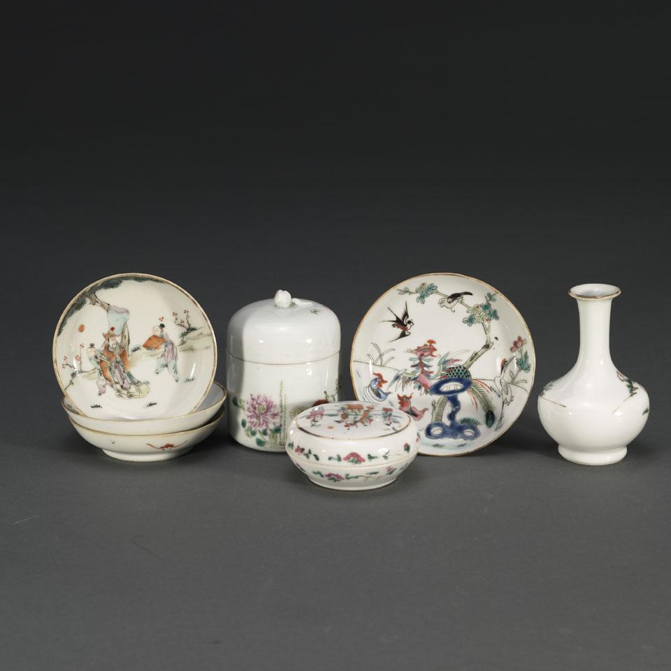 A Collection of Famille Rose Porcelain Wares