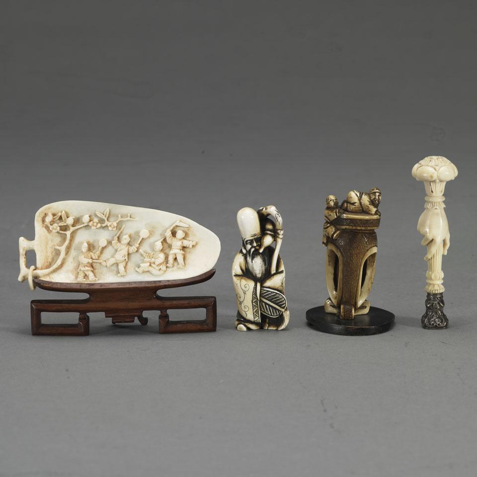 Four Ivory Carvings, 19th/20th Century
