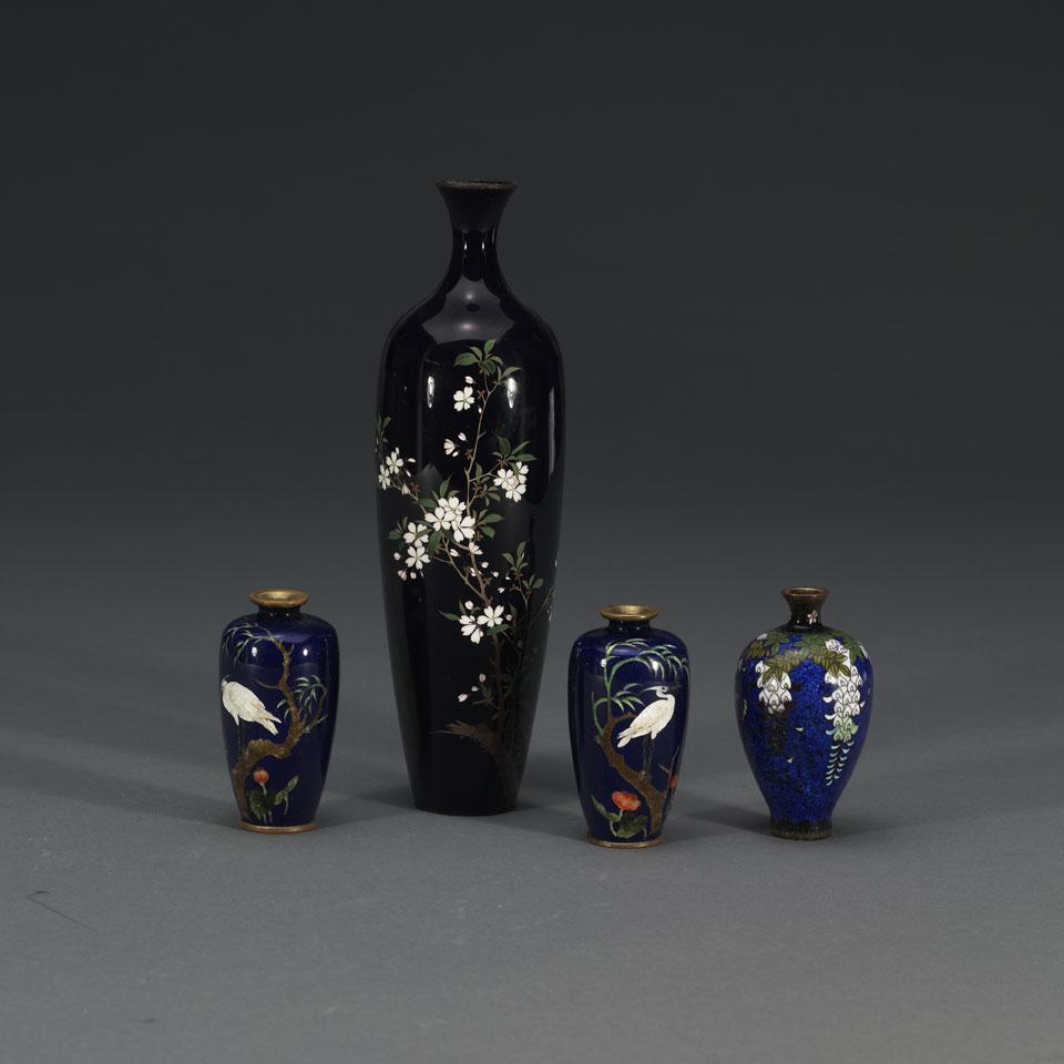 Four Japanese Cloisonné Enamel Jarlets, 19th/20th Century