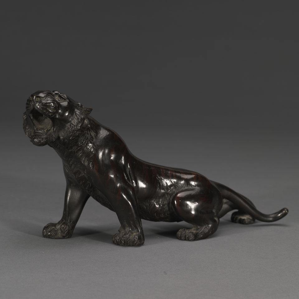 Bronze Model of a Tiger, Taisho Period