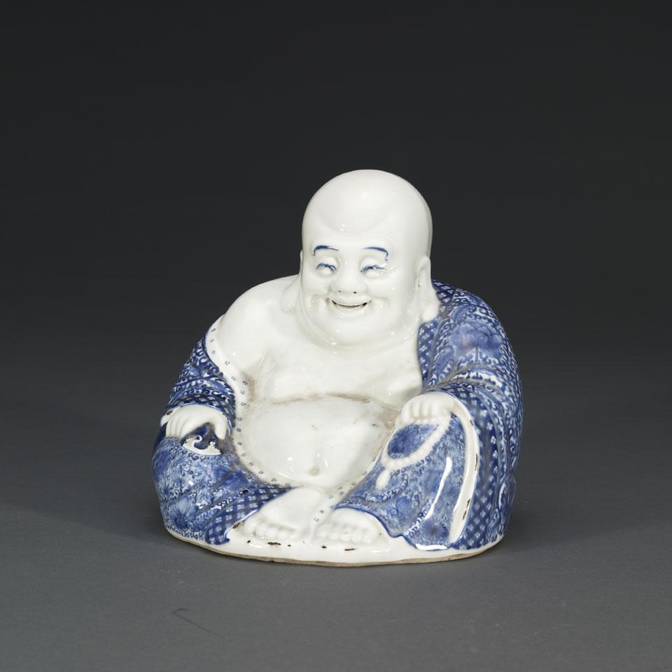Blue and White Porcelain Laughing Buddha
