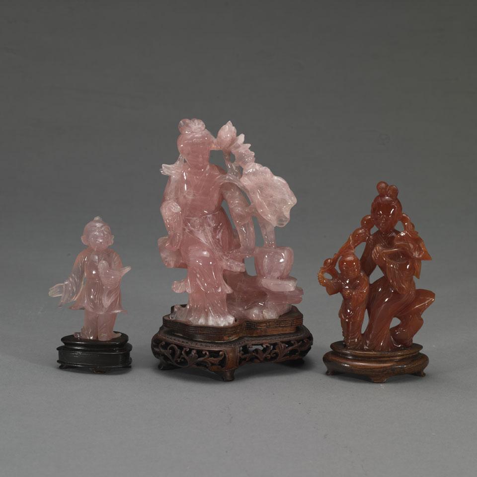 Three Hardstone Figural Groups