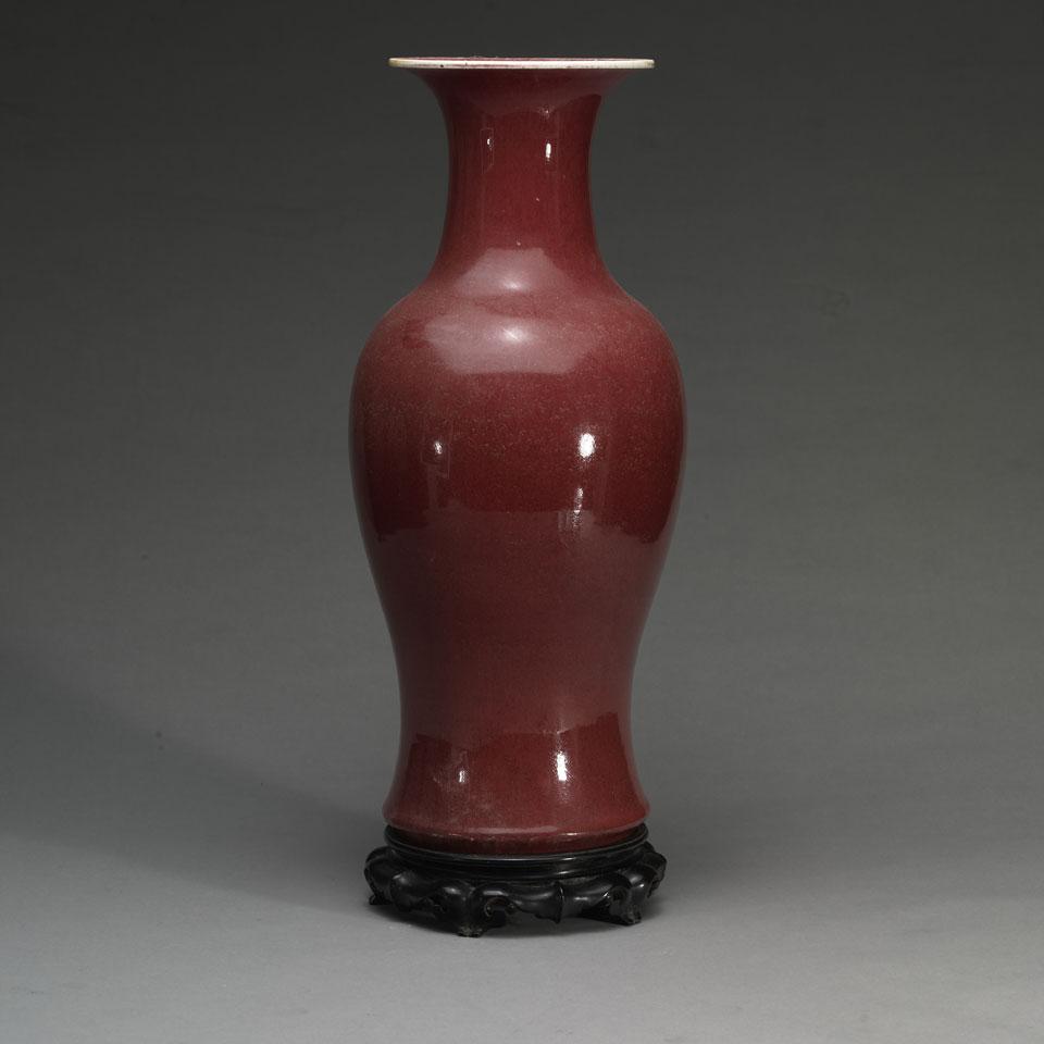 Large Oxblood Baluster Vase, Republican Period, Early 20th Century