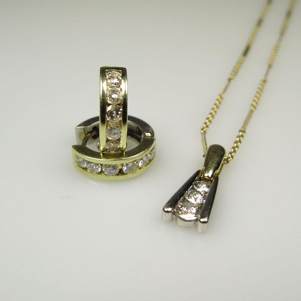 14k Yellow and White Gold Chain and Pendant