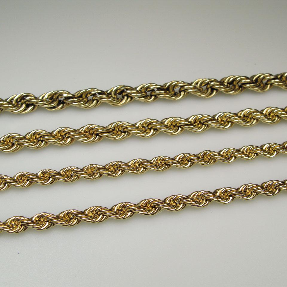 Two 10k Yellow Gold Rope Chains