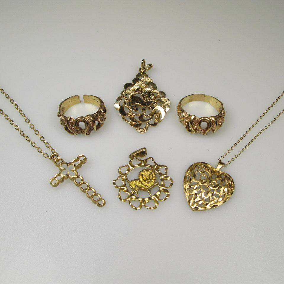 Small Quantity Of 10k Yellow Gold Jewellery