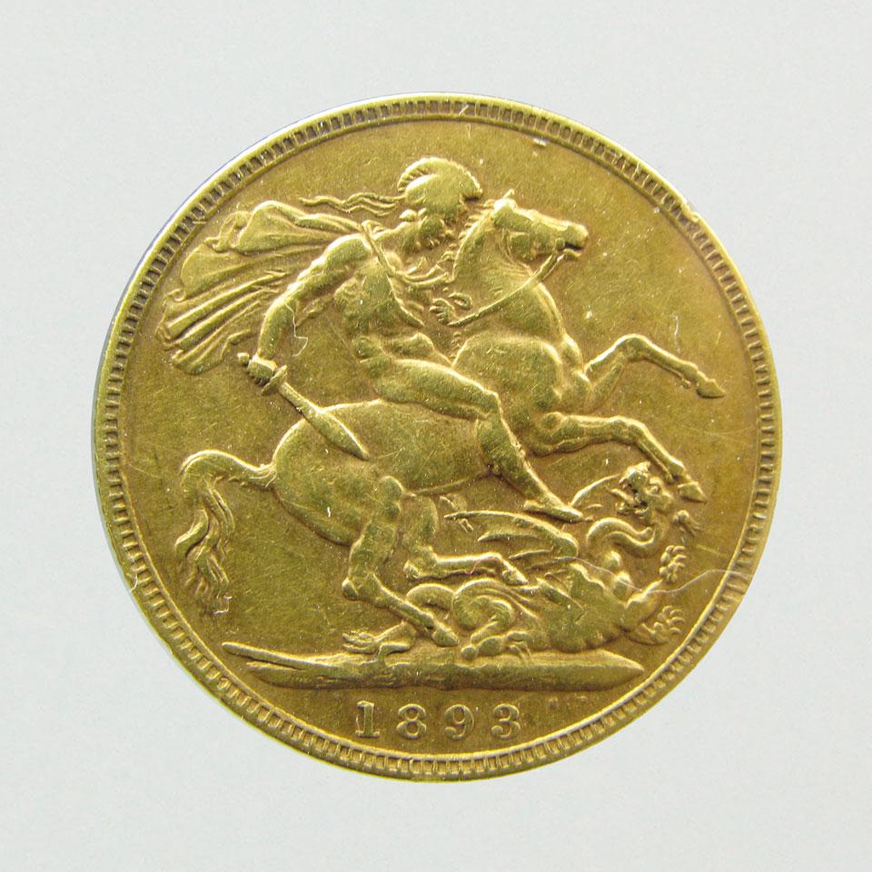 British Gold Sovereign, 1893