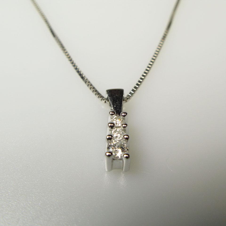 14k White Gold Chain and Pendant