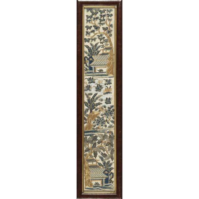 Five Silk Textile Panels, Late Qing Dynasty