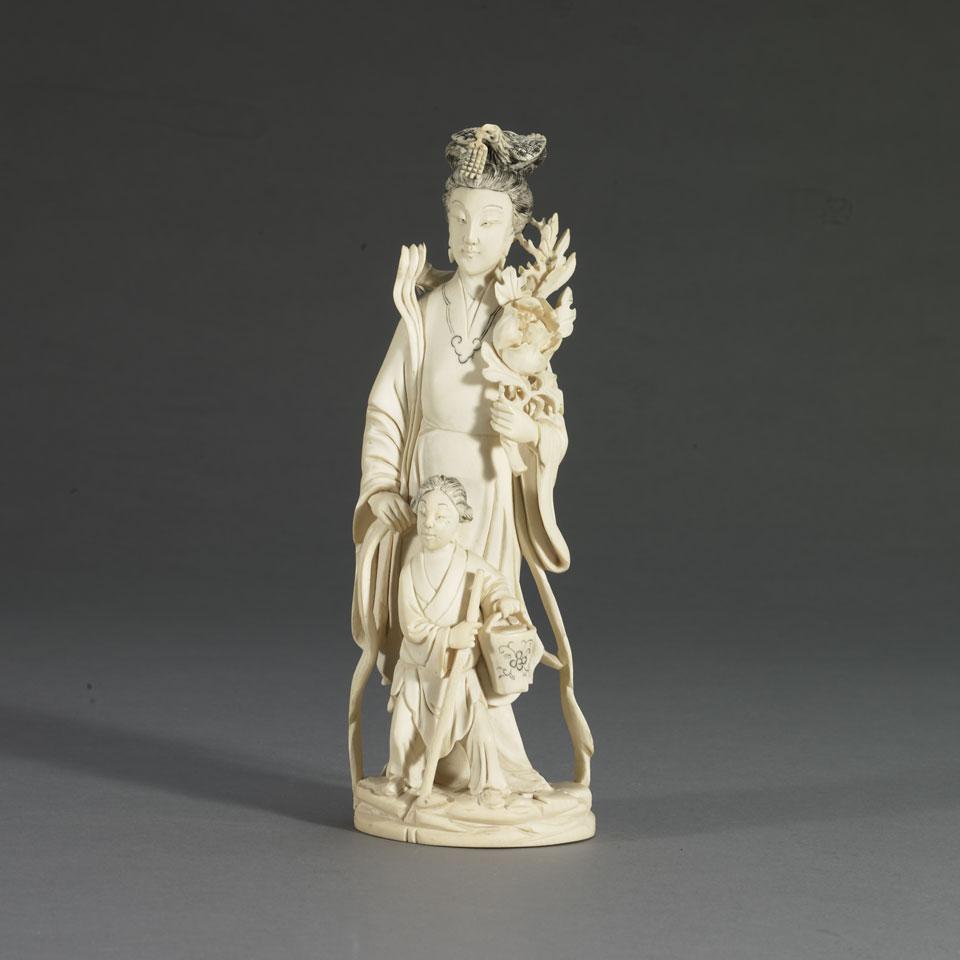 Ivory Carved Lady and Child