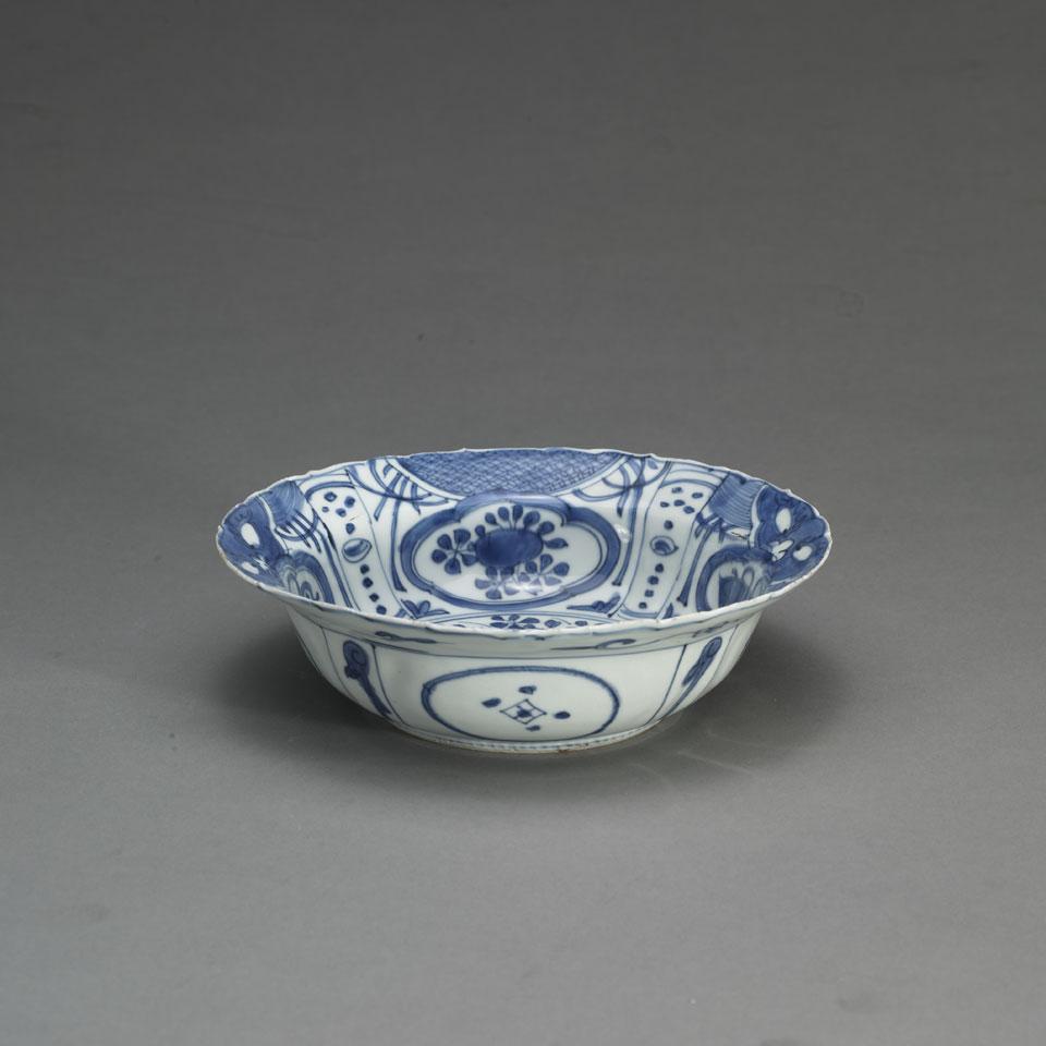 Blue and White ‘Kraak’ Bowl, Ming Dynasty, 16th Century