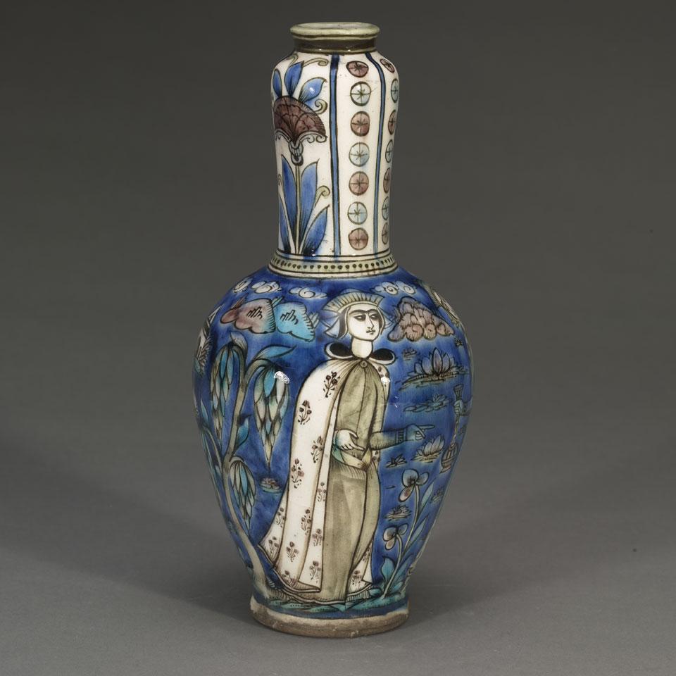 Qajar Figural Bottle Vase, Persia