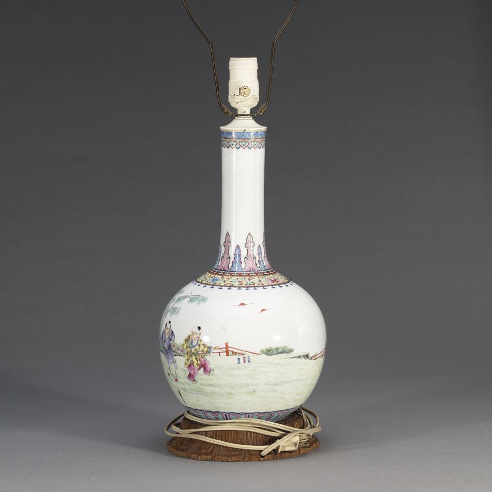 Famille Rose ‘Boys’ Bottle Vase, Republican Period (1912-1949)