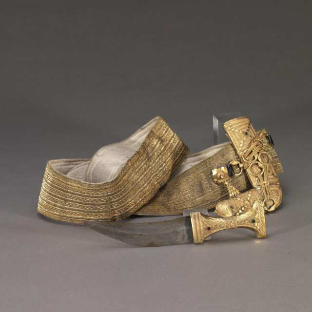 Arabian Gold Clad Jambiya, early 20th century